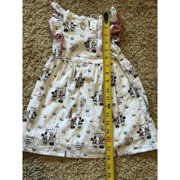 Disney Mickey Mouse Minnie Short Sleeve Dress Size 2T Paris Swiss Dot Lined - Picture 8 of 10